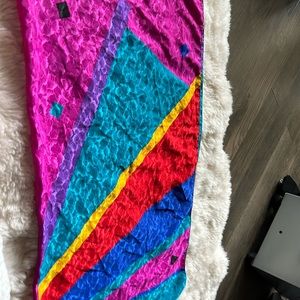 Vintage Mademoiselle LARGE square 80s style 100% polyester scarf geometric print